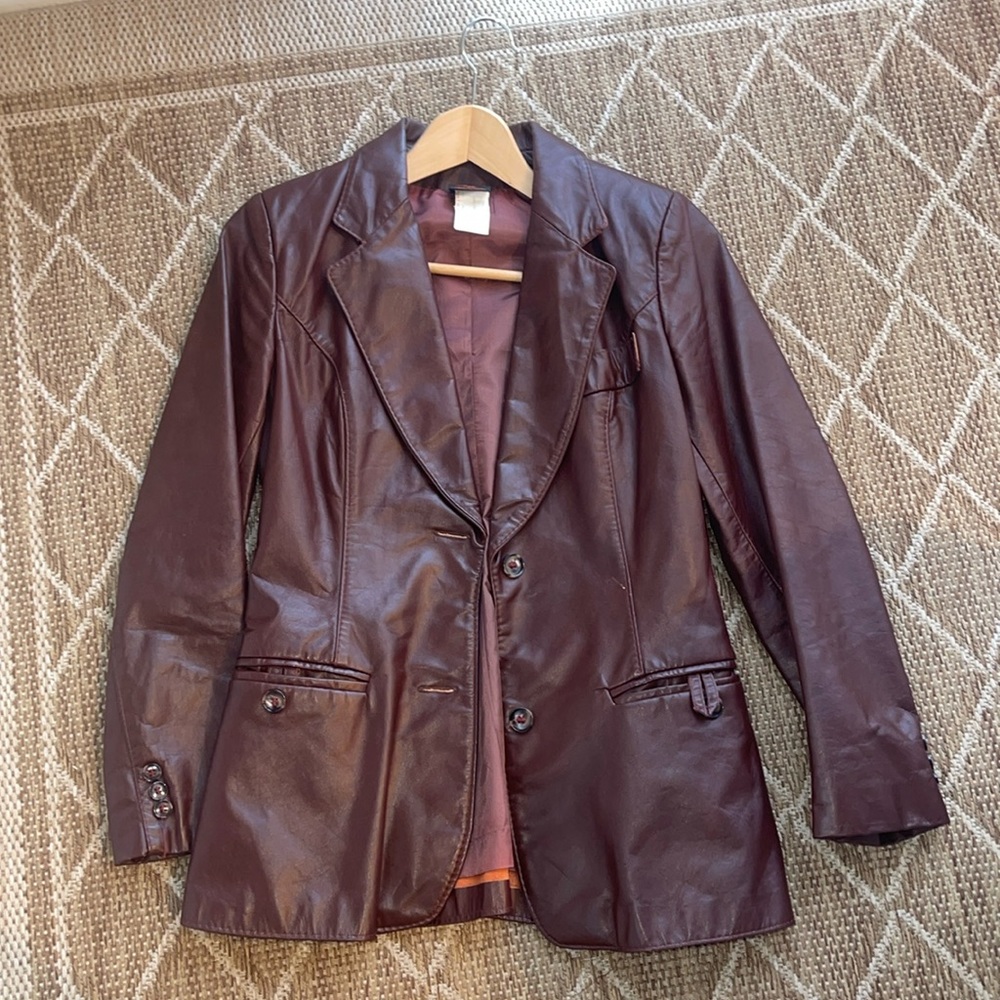 100% Leather Purple Jacket